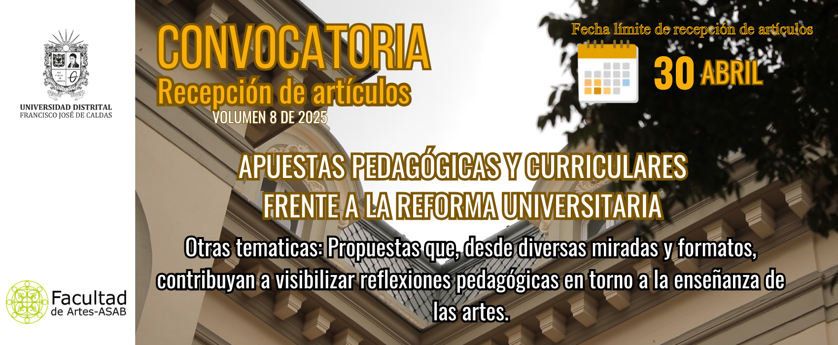 Banner Adenda Convocatoria Rev. Experiencias Pedagógicas Vol. 8