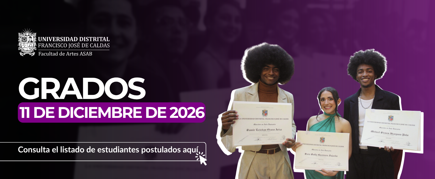 LISTADO DE ESTUDIANTES POSTULADOS - GRADOS 11 DE DICIEMBRE DE 2026.
